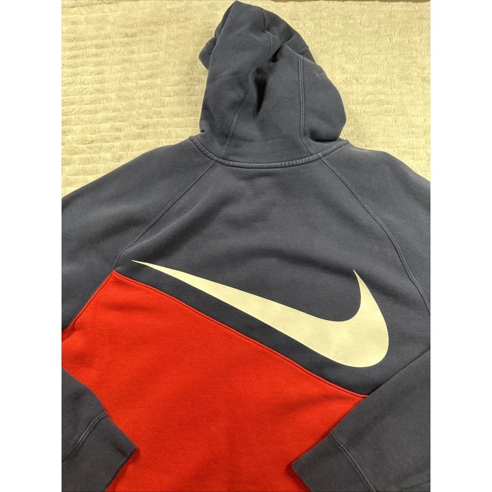 Nike Sportswear Swoosh Full Zip Hoodie Mens XL Red Blue White Nice Warm Comfy